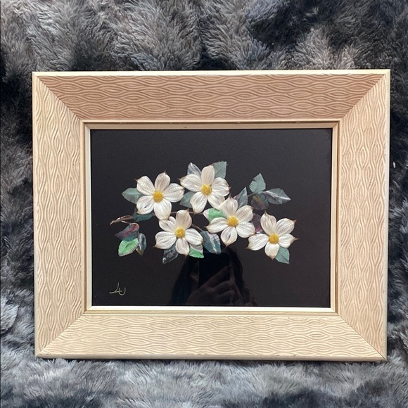 Vintage Floral Art Print in Textured Frame - Picture 1 of 16
